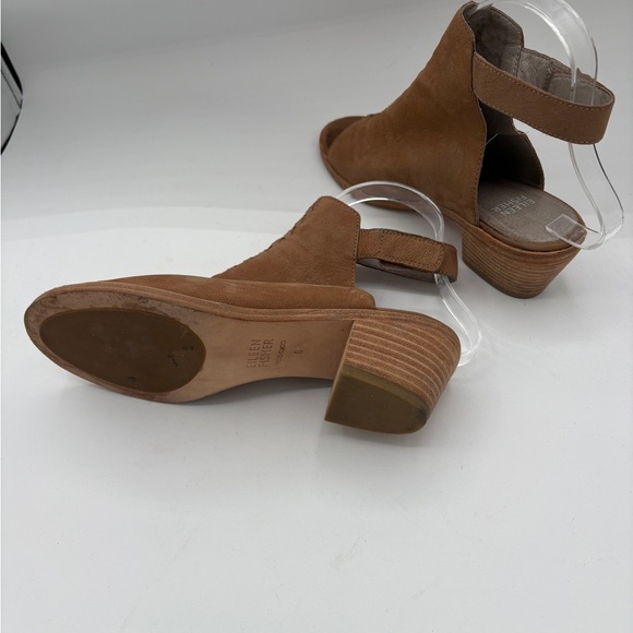 Eileen Fisher Brown Suede Mules with Open Toe and Adjustable Strap - Picture 3 of 3